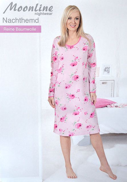 feminine nightgown with floral prints long sleeved
