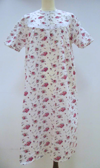 Ladies nightshirt floral design short sleeved for golden agers