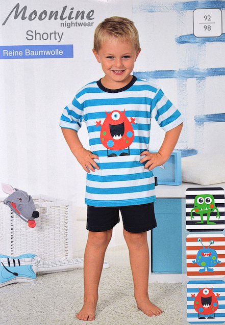 infants pyjama short sleeved with funny intens ringlets and minimonsters