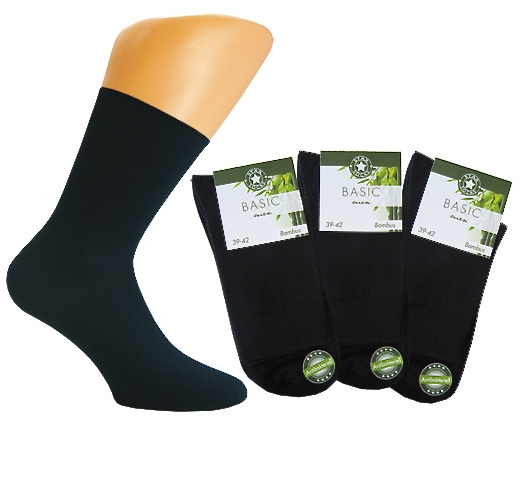 Men`s bamboo socks plain black