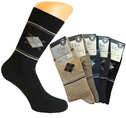 Men`s socks "Rhombs" without incutting elastic