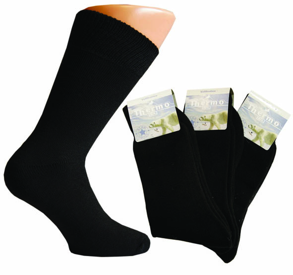 Mens socks plain black full terrycloth