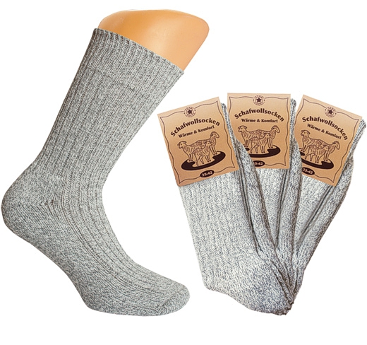 Norwegian socks with terry sole; plain grey