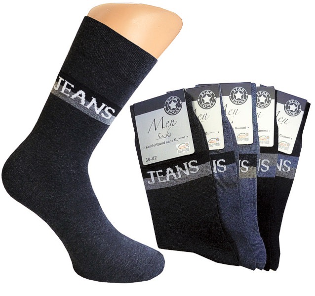 men`s jeans socks with logo on the shaft