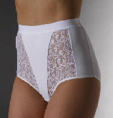Hipster with slim effect; sidewise large lace-inserts