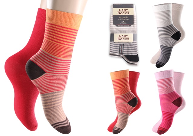 intense colored plain and ringed computer socks for Ladie`s