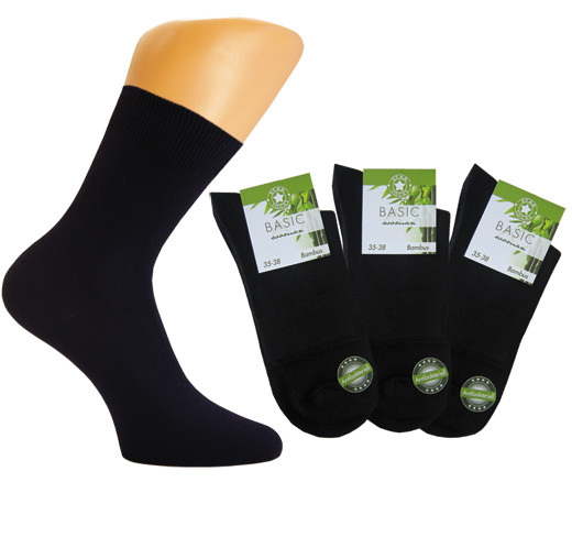 Ladie`s bamboo socks plain black