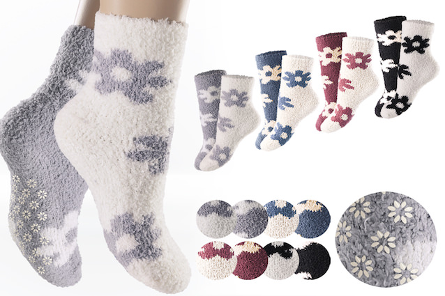Ladie`s soft socks with nice flowers-design