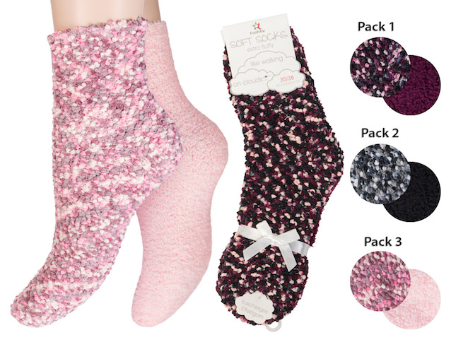 ladies soft socks from fancy yarn bouclè style