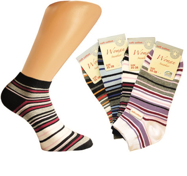 Nice Ladie`s sneakers-socks with funny ringlets