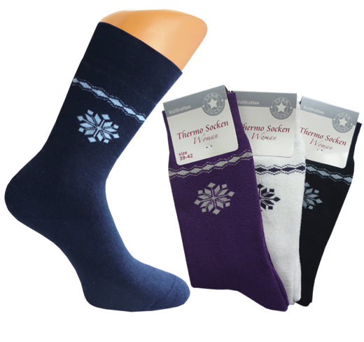 Damen-Thermosocke Snowflake