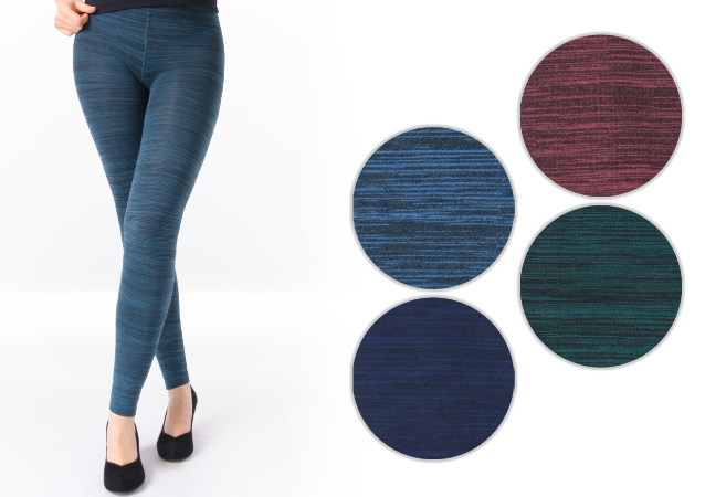 thermo leggings in elegant melange colours plain