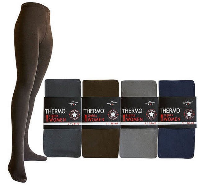 Thermo tights; uni-coloured extra warm thermal product