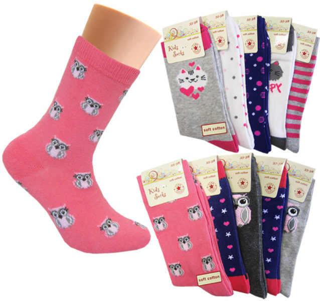 Girls' colours and motifs in a 5-pairs-pack