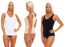 Ladie`s undershirt shapewear seamless plain black skin and white