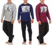 Pyjama with larg photo print and long plain trousers