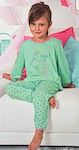 Boys pyjama with cool frontal-print an long plaid woven trousers
