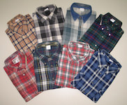 Flannel shirts chequered woven fabric