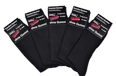 Plain black ladies diabetic socks without incutting elastic