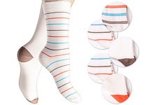 ivory coloured ladies socks, plain with contrastic heels and toes and socks with nice ringlets mixed