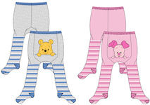 pink and blue winnie pooh baby tights